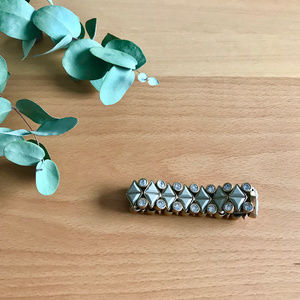 J. CREW Stretch Geometric Bangle Grey & Gold EUC